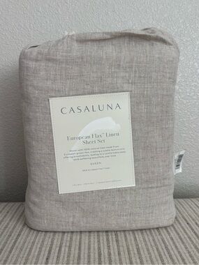 NWT Queen 100% Linen Sheet Set Natural - Casaluna